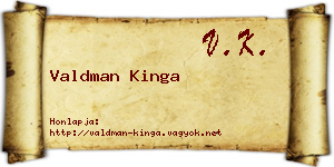 Valdman Kinga névjegykártya